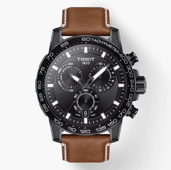 圖片 原廠代理店TISSOT SUPERSPORT CHRONO大錶徑計時手錶T125.617.36.051.01黑面咖皮