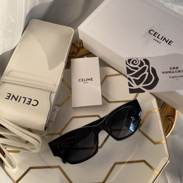 圖片 CELINE MONOCHROMS 01 黑貓眼型鏡框墨鏡