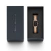 圖片 Daniel Wellington DW00100579 玫瑰金殼黑色貝殼面方型米蘭腕錶