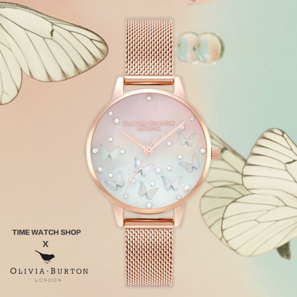 圖片 Olivia Burton OB16MB38 Sparkle Butterfly 蝴蝶漸層珍珠鑽 女錶