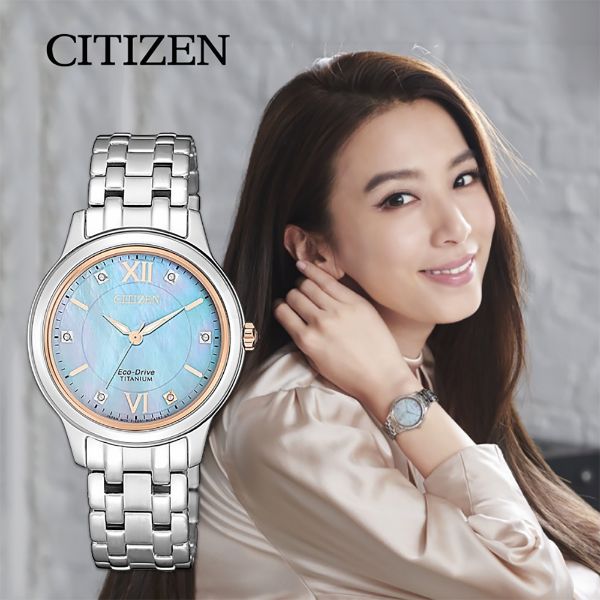 圖片 CITIZEN 星辰 錶 EM0726-89Y 真鑽光動能鈦金屬 女錶