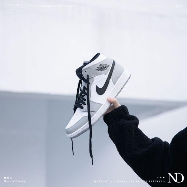 Nike Air Jordan 1 Mid Smoke Grey 煙灰 灰白 高筒 籃球鞋 554724-092