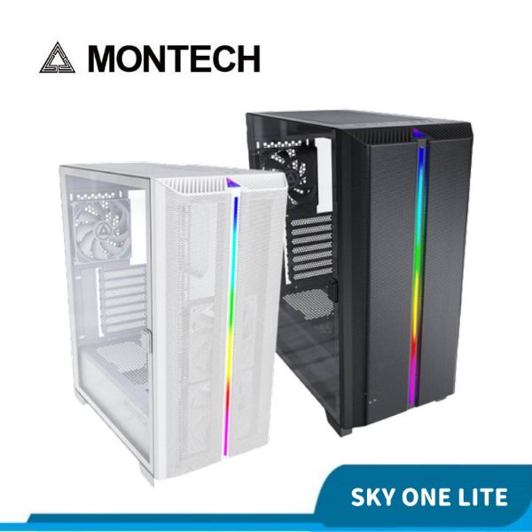 圖片 MONTECH 君主 SKY ONE LITE WHITE 內含12cm風扇*3/面板ARGB燈條/TYPE-C/鋼化玻璃 電腦機殼