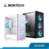 圖片 MONTECH(君主) X3 GLASS BLACK 玻璃版 電腦機殼 內含炫彩固光風扇14cm*3+12cm*3 電腦機殼