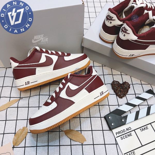 圖片 帝安諾-實體店面 NIKE AIR FORCE 1 AF1 GS 焦糖底 酒紅色 紅 皮革 經典 DQ5972-100