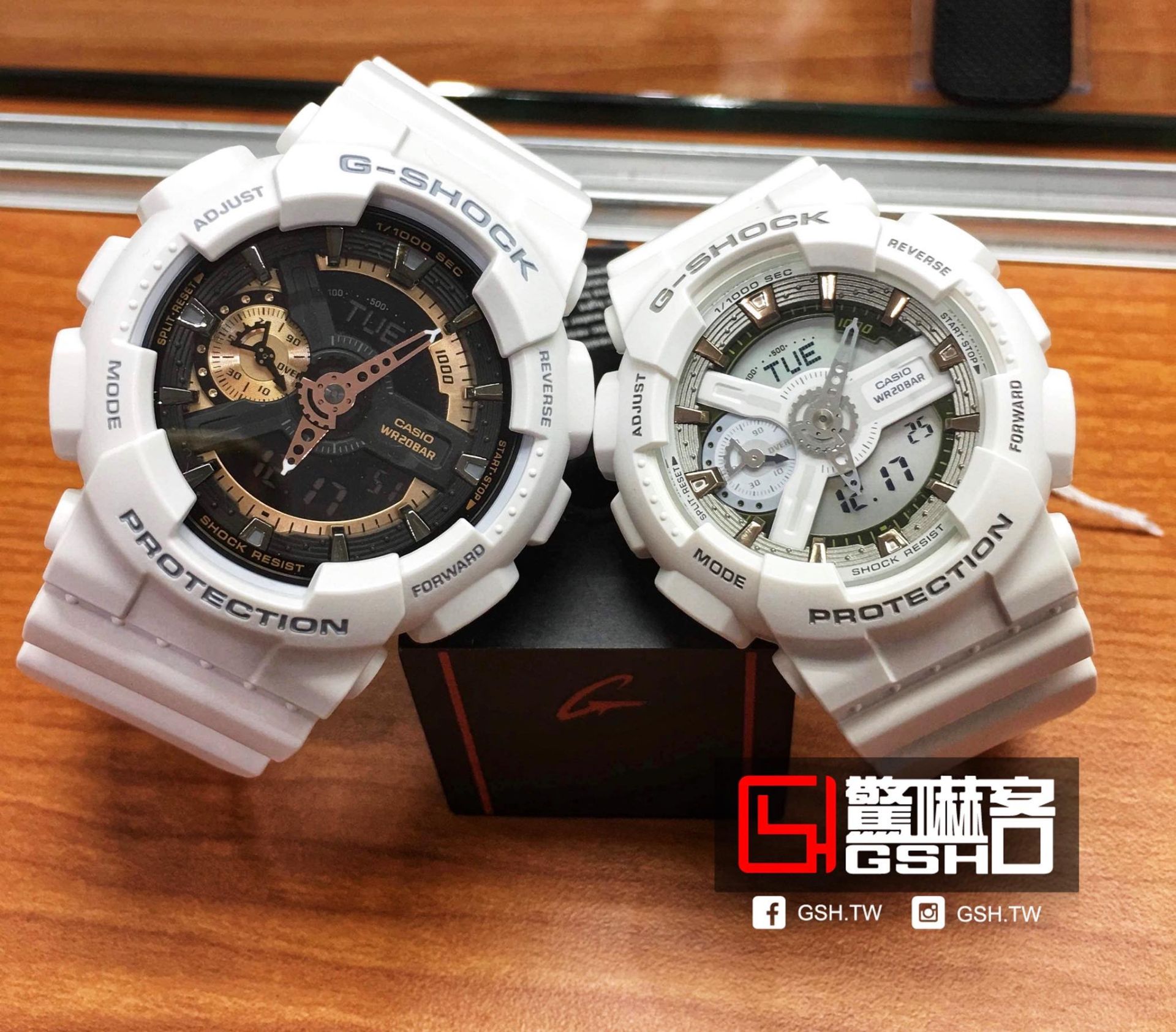 G-SHOCK X miniGSHOCK 甜美系列白玫瑰金情人對錶-zingala商店