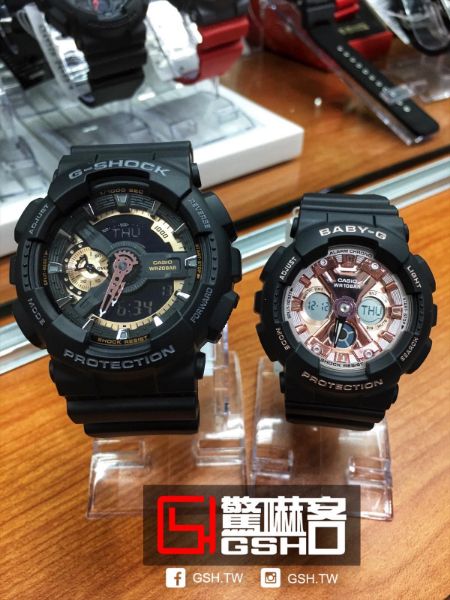 圖片 G-SHOCK X baby-g 甜美系列 黑玫瑰金 情人對錶