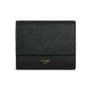 圖片 CELINE 經典燙金LOGO小牛皮 釦式零錢袋三折短夾 黑色  10B573BEL.38NO