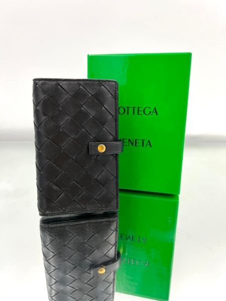 圖片 Bottega Veneta 609070 BV BI-FOLD 編織皮革雙折中短夾錢包 黑色