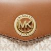圖片 MK MICHAEL KORS Carmen 小號老花皮質翻蓋手提包 白色  30S0GNMS1B149
