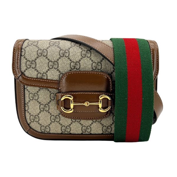 圖片 Gucci 1955馬銜扣GG logo迷你斜背包(658574-烏木)