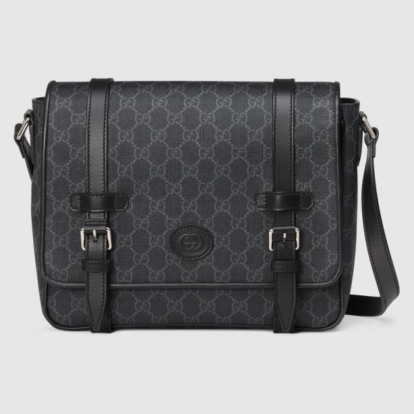 圖片 【6期0利率】GUCCI 黑灰老花郵差包 男款