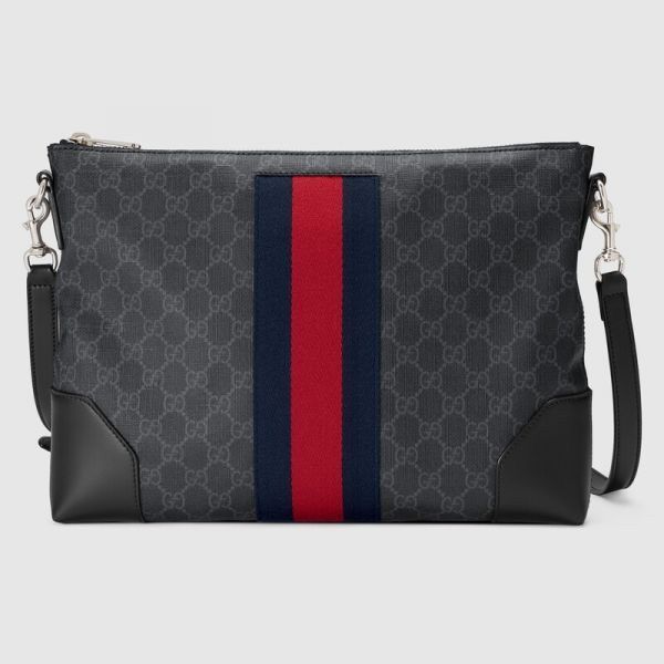 圖片 【6期0利率】GUCCI GG 郵差包 黑色 35公分