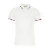 圖片 MONCLER 男款 領子文字 左臂品牌LOGO 短袖POLO衫 白色S號  8A0001284556 001