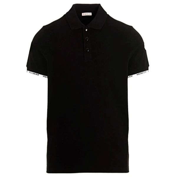 圖片 MONCLER男款 袖子文字 左臂品牌LOGO 短袖POLO衫 黑色S號    8A0001484556 999