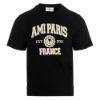 圖片 AMI PARIS 男款 純棉短袖T恤 黑色L號  HTS010702 001