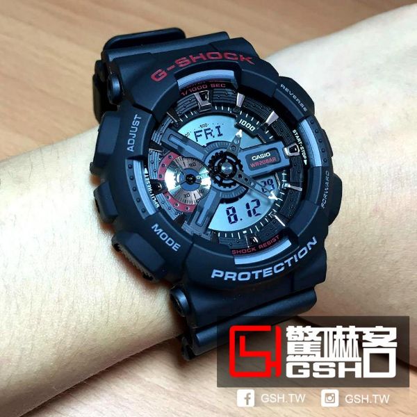 圖片 G-SHOCK 指針數位雙顯-重裝機械黑紅 GA-110-1A