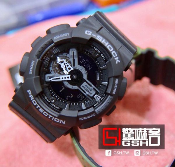 圖片 G-SHOCK 指針數位雙顯運動錶 -消光-黑*白灰 GA-110LP-1A