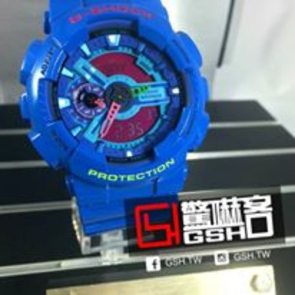 圖片 G-SHOCK 指針數位雙顯錶 - 藍精靈 GA-110HC-2A