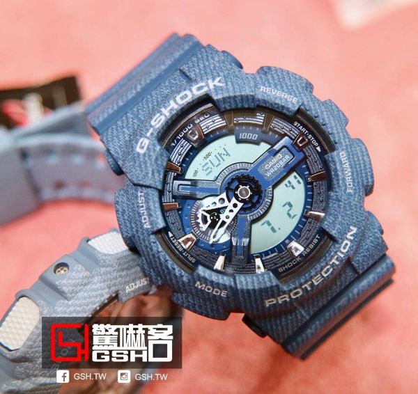 圖片 G-SHOCK 指針數位雙顯休閒錶 - 藍色牛仔 GA-110DC-2A