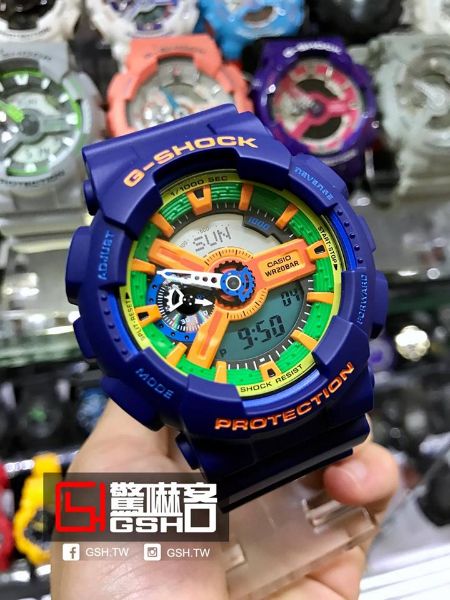 圖片 G-SHOCK 指針數位雙顯運動錶 - 藍樂高 GA-110FC- 2