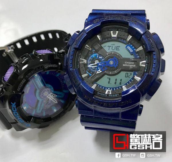 圖片 G-SHOCK 指針數位雙顯運動錶 - 金屬亮藍 GA-110NM - 2A
