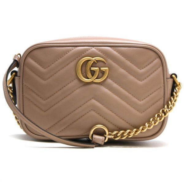 圖片 Gucci 448065 GG Marmont Mini 波浪紋絎縫肩背包 粉色
