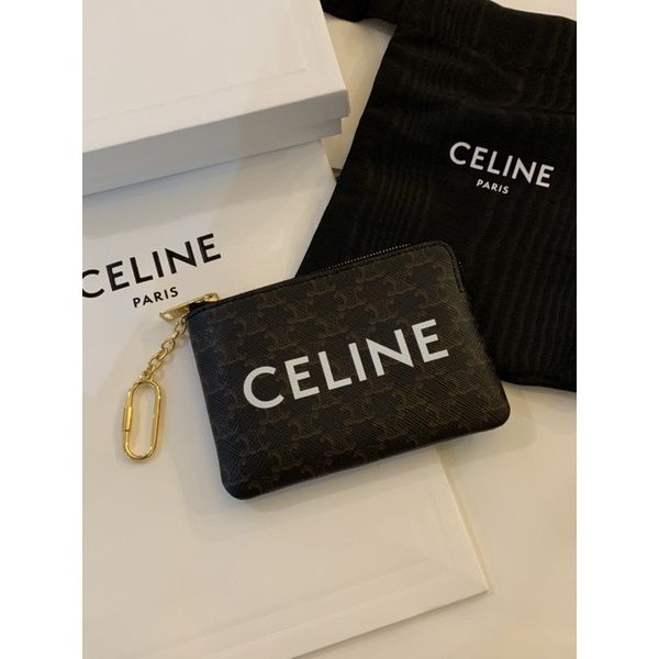 圖片 Celine 經典字母logo 搭配老花 鑰匙零錢包