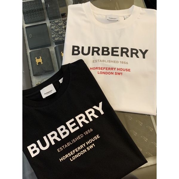 圖片 Burberry 經典 字母logo設計 青年款 短袖T恤上衣 黑白二色