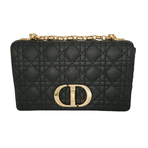 圖片 DIOR 迪奧 中碼 DIOR CARO 柔軟 Cannage 藤格紋圖案小牛皮 手袋/斜背包/肩背包 黑色 M9242/UWHCM900