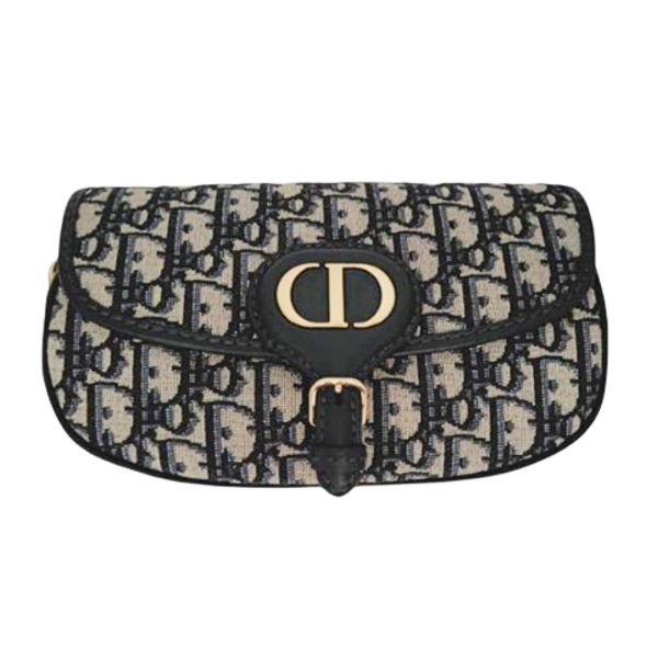 圖片 DIOR 迪奧 BOBBY 橫向手袋/斜背包 藍色 斜緹花 M9327/UTZQM928