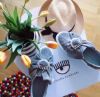 圖片 Chiara Ferragni CF1557 灰色帆布珍珠裝飾蝴蝶結球鞋 EU 38/41