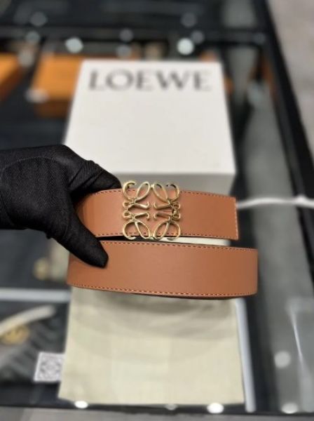 圖片 LOEWE Anagram 釦飾滑面牛皮3.8cm雙面皮帶