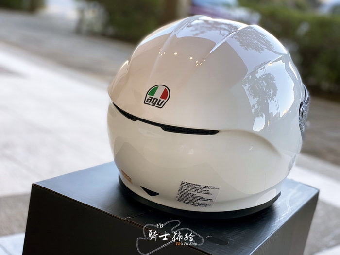 AGV K-6 素色WHITE 白全罩安全帽亞洲版K6 碳纖維複合纖維-zingala商店