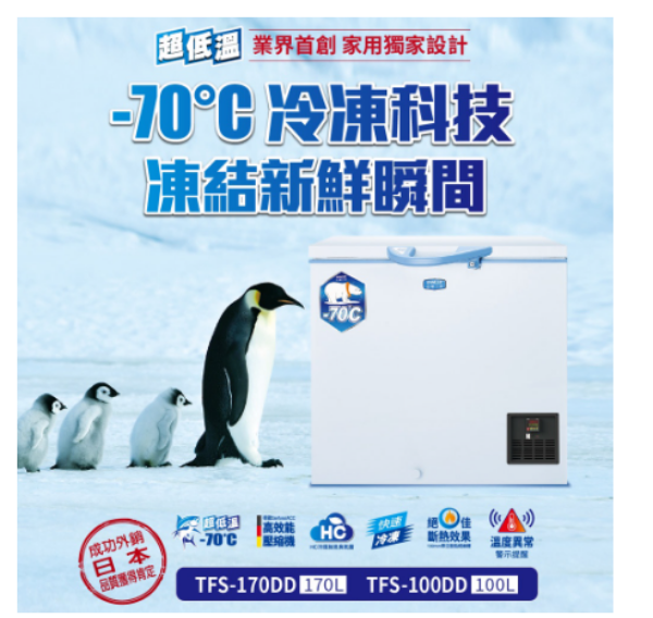 圖片 SANLUX 台灣三洋 170L -70度 上掀式超低溫冷凍櫃 TFS-170DD