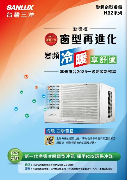 圖片 SANLUX 台灣三洋 4-6坪 變頻一級冷暖窗型冷氣 SA-L28VHR左吹   SA-R28VHR右吹