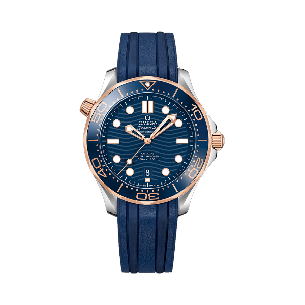 圖片 【OMEGA】歐米茄 藍海馬 Sea Master 海馬300米系列 玫瑰金 膠帶款 42mm