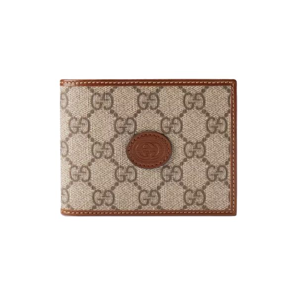 圖片 GUCCI 雙G男夾 Supreme帆布短夾 可拆式卡片夾 米色  72317192TCG 8563