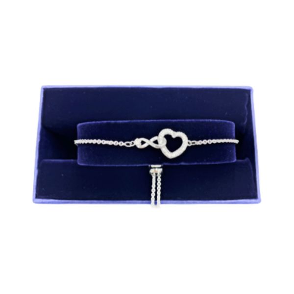 圖片 施華洛世奇 SWAROVSKI Infinity 手鏈 無限符號和心形 白色 鍍白金色 5524421