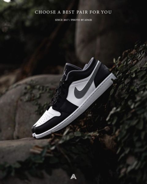 Air Jordan 1 Low Black White Grey 553558-040