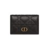 圖片 Dior迪奧 CARO Cannage 藤格紋圖案小牛皮 卡夾/卡包 黑色  S5132UWHC_900U