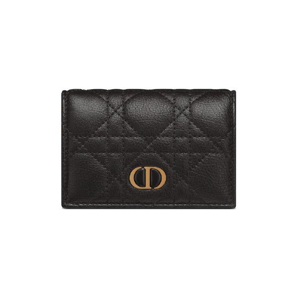 圖片 Dior迪奧 CARO Cannage 藤格紋圖案小牛皮 卡夾/卡包 黑色  S5132UWHC_900U