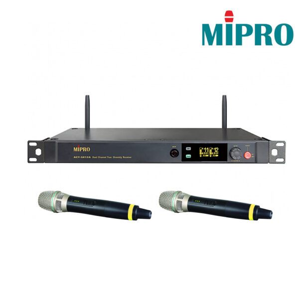 圖片 【MIPRO】ACT-5812A/ACT-58H 半U雙頻頻道無線麥克風組 數位接收機 無線麥克風*2