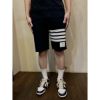 圖片 Thom Browne TB經典深藍色 、灰色棉圈設計 短褲 棉褲