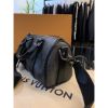 圖片 LV  經典老花 黑灰色拼接配色 Keepall Bandoulière 25 M46271圓筒 手提 側背包