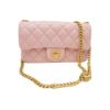 圖片 香奈兒 CHANEL 晶片新款 經典雙C LOGO菱格紋小羊皮山茶花調節釦斜背包 (粉色)AS4041B10716NN267