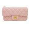 圖片 香奈兒 CHANEL 晶片新款 經典雙C LOGO菱格紋小羊皮山茶花調節釦斜背包 (粉色)AS4041B10716NN267