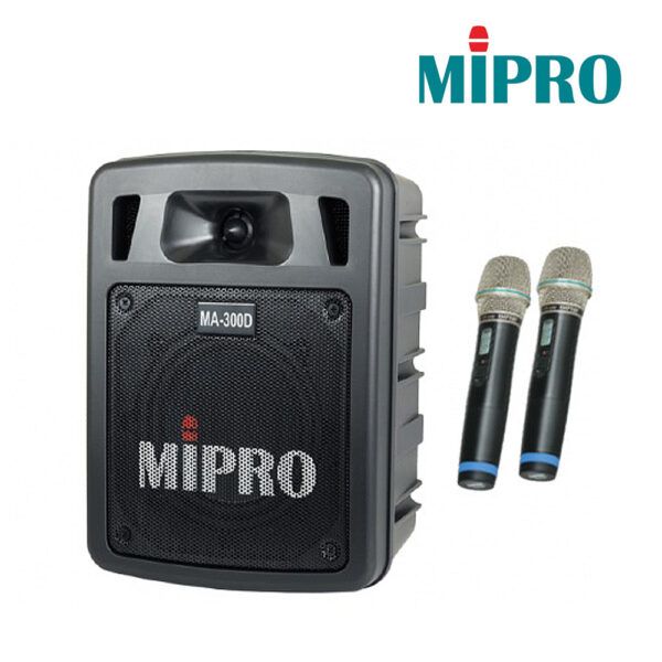 圖片 【MIPRO】MA-300D/ACT-58H 5.8G最新二代藍芽/USB鋰電池手提式無線擴音機(1領夾式麥克風+1手握麥克風)