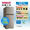 圖片 台灣三洋 SANLUX 321L 變頻雙門冰箱 SR-C321BV1B