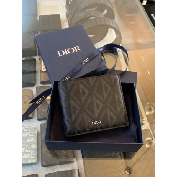 圖片 Dior 經典 新款logo設計 防刮材質 黑色 男生短夾